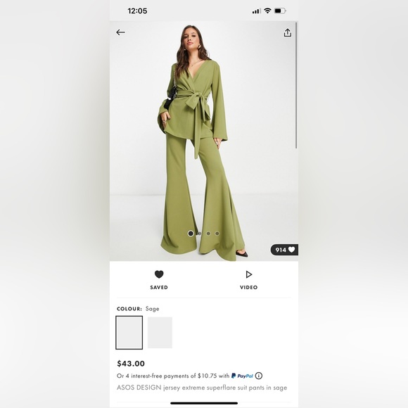 Asos Jersey Olive Suit - Picture 2 of 3